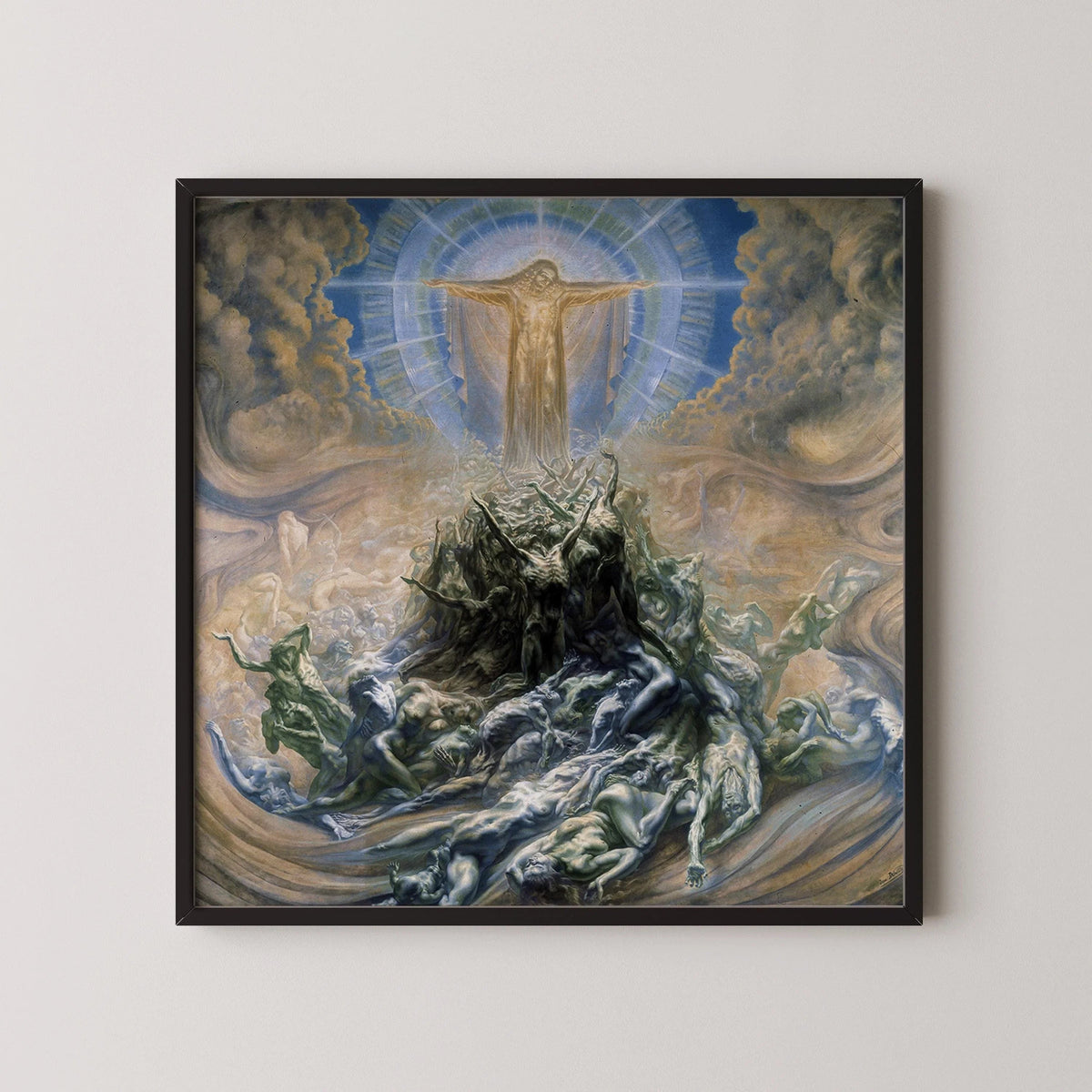 Jean Delville "Mon de Dieu" Giclee Art Print: Esoteric Symbolism, Beige Monochrome