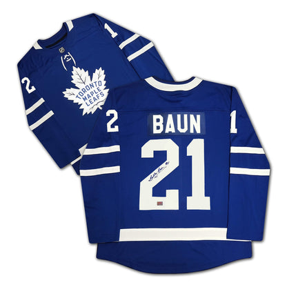 Bobby Baun Autographed Toronto Maple Leafs Blue Jersey
