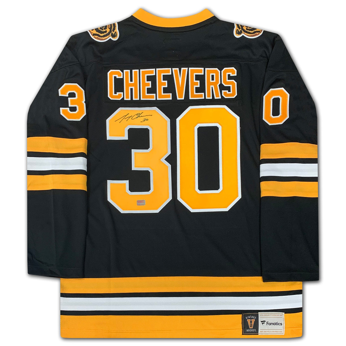 Gerry Cheevers Autographed Boston Bruins Black Jersey