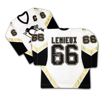 Mario Lemieux Autographed Pittsburgh Penguins White Jersey