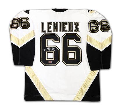 Mario Lemieux Autographed Pittsburgh Penguins White Jersey