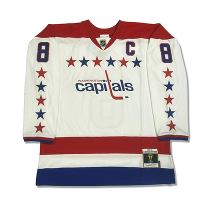 MAILLOT ALTERNATIF DES WASHINGTON CAPITALS 2012 AUTOGRAPHIÉ PAR ALEXANDER OVECHKIN – OBJET DE COLLECTION SOUVENIR DE HOCKEY DE LA LNH (TAILLE L OU XL)