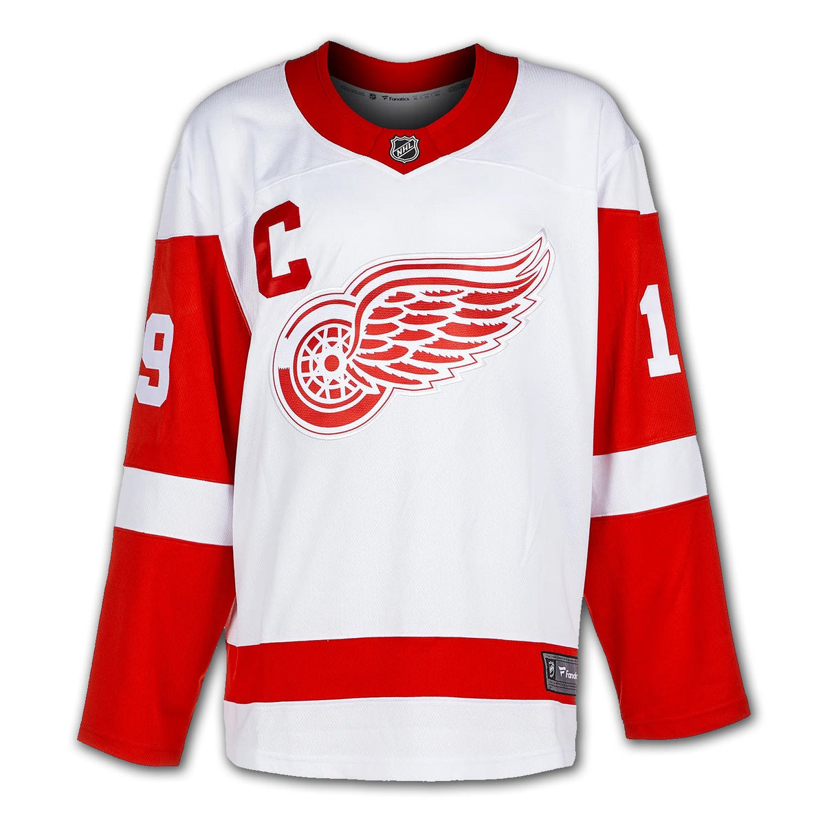 MAILLOT BLANC DES RED WINGS DE DETROIT, AUTOGRAPHIE PAR STEVE YZERMAN