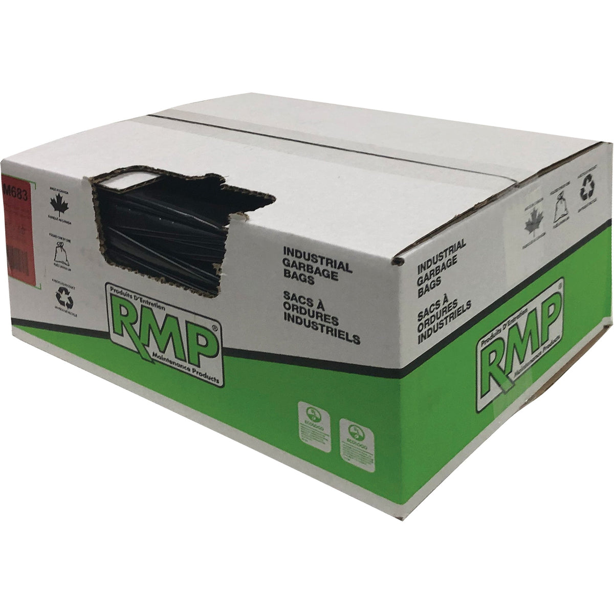 Contractor Garbage Bags, 2X Strong, 35" W x 50" L, 1.9 mils, Black, 194 L (44 Gal.) Capacity
