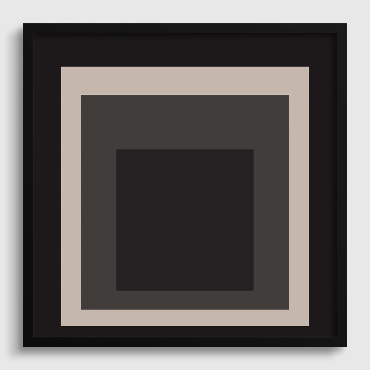 Inspiré de Josef Albers - Élégance - Estampe Giclée Hommage au Carré : Art Moderne du Milieu du Siècle