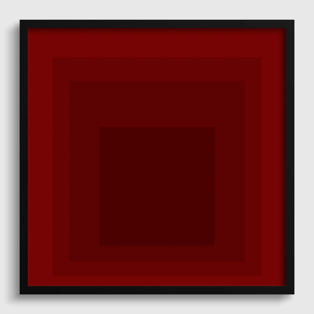 Josef Albers Inspired 'Flood' Giclee Print: Mid-Century Modern Art, Red Homage to the Square