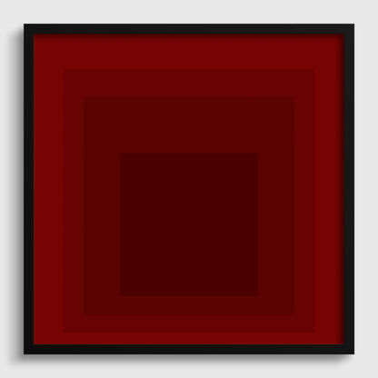 Josef Albers Inspired 'Flood' Giclee Print: Mid-Century Modern Art, Red Homage to the Square