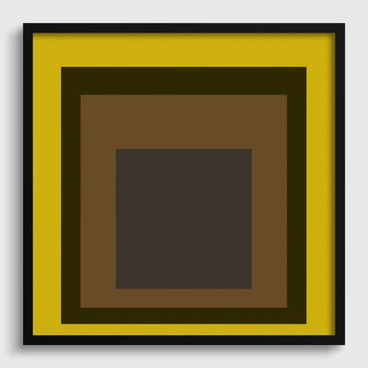 Estampe Giclée "Récolte" Inspirée de Josef Albers : Art Moderne du Milieu du Siècle, Jaune Moutarde