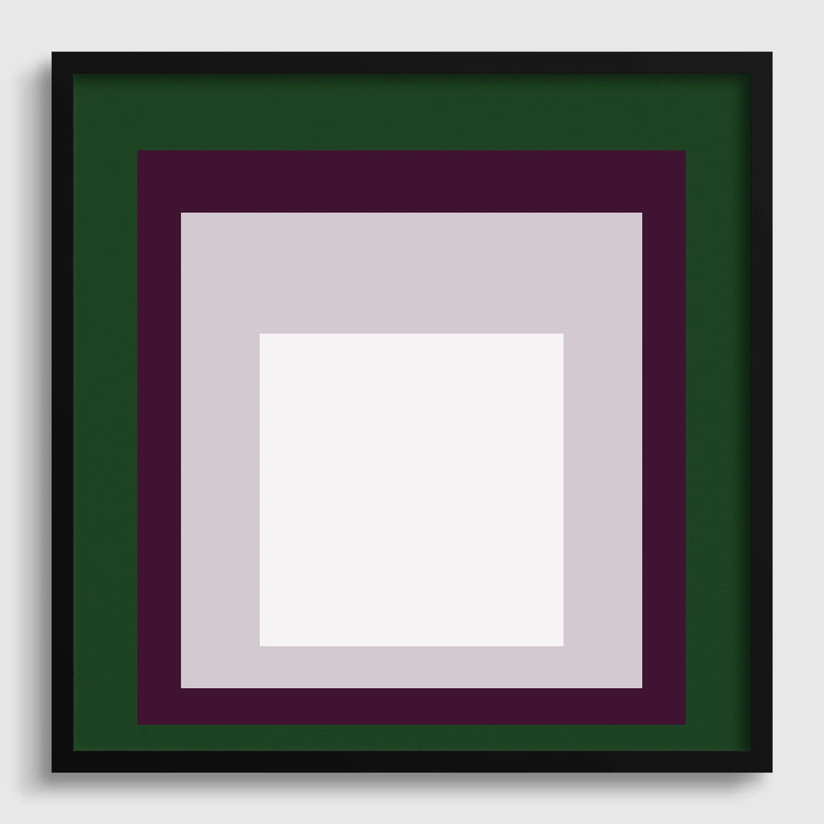 Impression Giclée « Temple » inspirée de Josef Albers : Art Moderne Mid-Century, Vert Violet Blanc