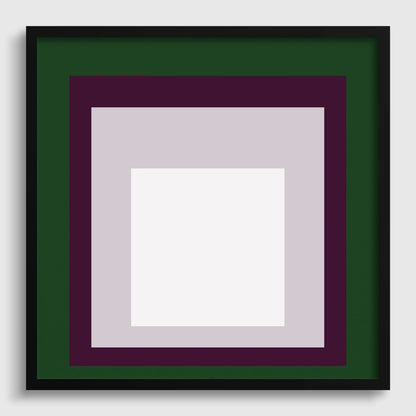 Impression Giclée « Temple » inspirée de Josef Albers : Art Moderne Mid-Century, Vert Violet Blanc
