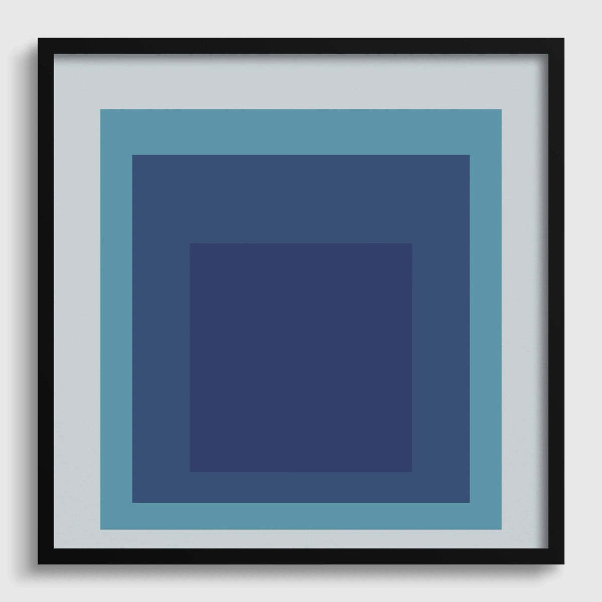 Josef Albers Inspired 'Tide' Giclee Print: Mid-Century Modern Art, Mint Blue