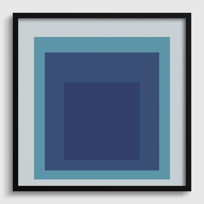 Josef Albers Inspired 'Tide' Giclee Print: Mid-Century Modern Art, Mint Blue