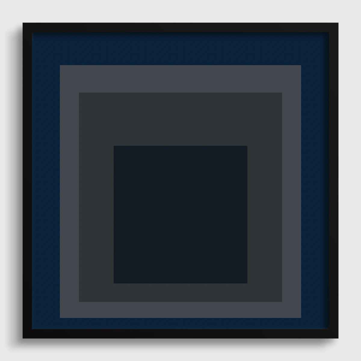 Josef Albers 'Pureheart' Giclee Print: Mid-Century Modern Art, Blue & Gray 'Homage to the Square'