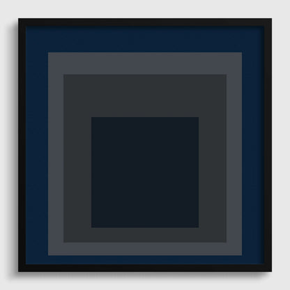Josef Albers 'Pureheart' Giclee Print: Mid-Century Modern Art, Blue & Gray 'Homage to the Square'