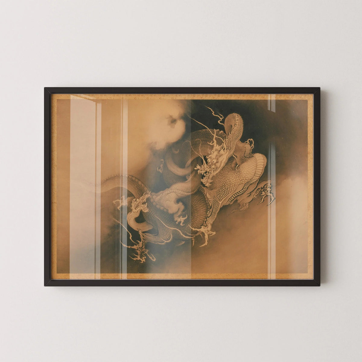 Estampe "Deux dragons dans les nuages" : Kanō Hōgai Giclée
