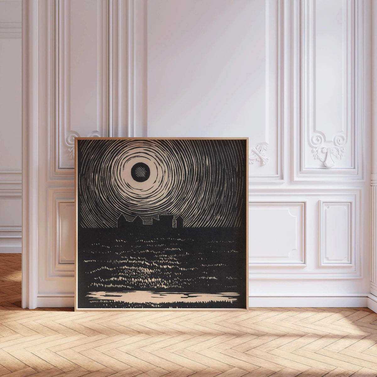 Karl Wiener Sunset Print: Black and White Sketch, Fine Art Giclee