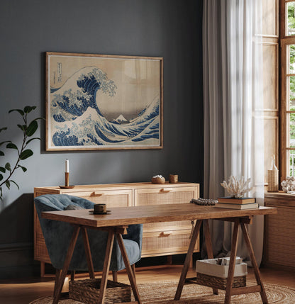 Katsushika Hokusai - La Grande Vague de Kanagawa | IMPRESSION | Célèbre estampe japonaise (disponible encadrée à la main ou non encadrée)