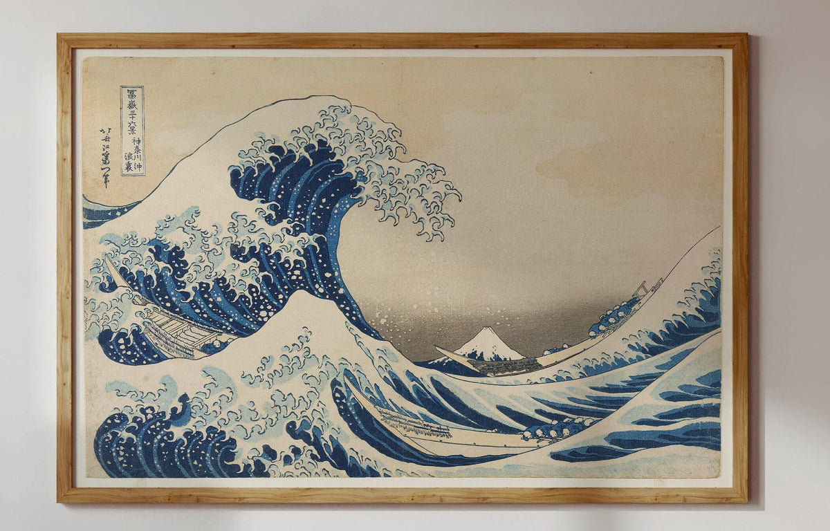 Katsushika Hokusai - La Grande Vague de Kanagawa | IMPRESSION | Célèbre estampe japonaise (disponible encadrée à la main ou non encadrée)