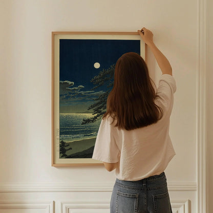 Estampe Lune de printemps de Kawase Hasui : Art japonais sur bois Ukiyo-e