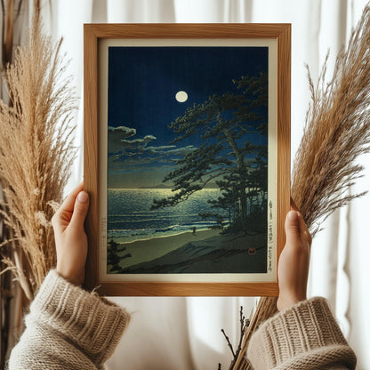Estampe Lune de printemps de Kawase Hasui : Art japonais sur bois Ukiyo-e