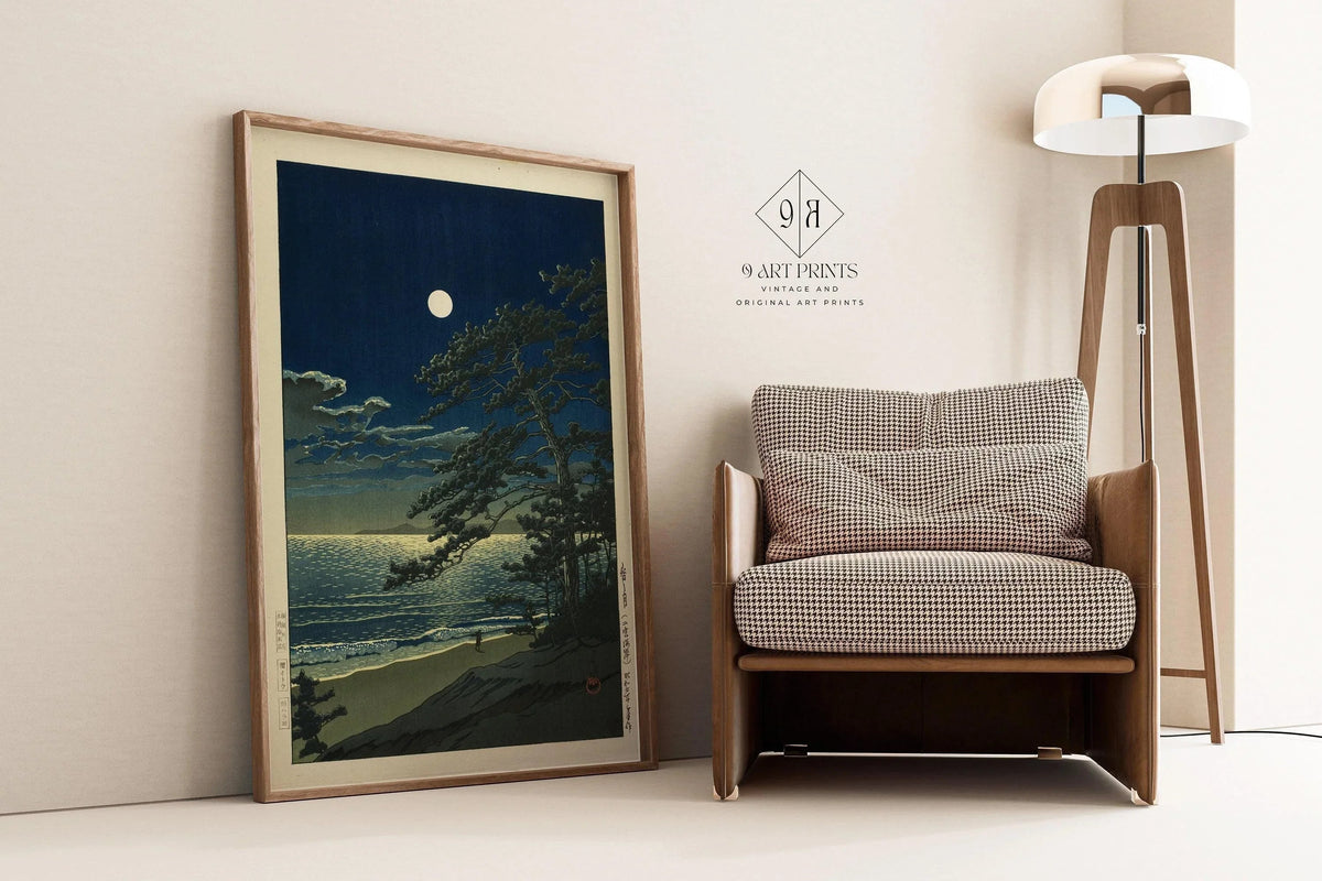 Estampe Lune de printemps de Kawase Hasui : Art japonais sur bois Ukiyo-e