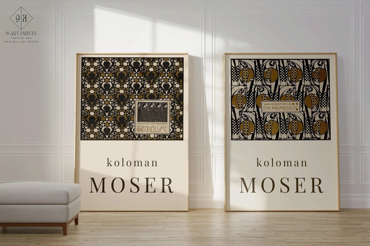 Koloman Moser ESTAMPE DUO | Œuvre d'art emblématique Tableau célèbre disponible encadré