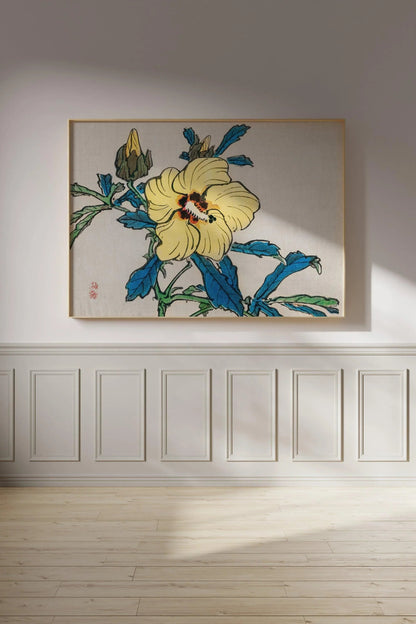 Kono Bairei Hibiscus Print: Vintage Japanese Floral Giclee Wall Art