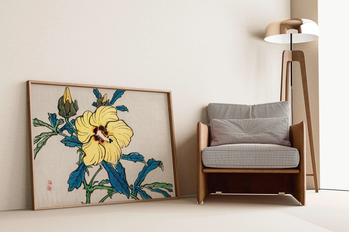 Kono Bairei Hibiscus Print: Vintage Japanese Floral Giclee Wall Art