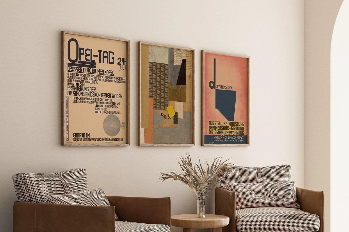 Kurt Schwitters DÉCLARATION TRIO Style Bauhaus | | Art collage constructiviste dadaïste (cadre disponible ou sans cadre)