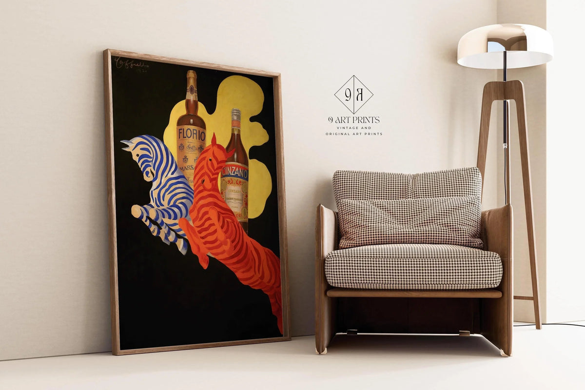 Leonetto Cappiello - Impression zèbre Art Déco Florio Cinzano