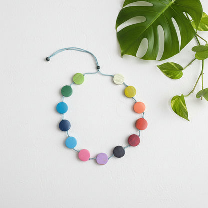 Short Wooden Rainbow Necklace