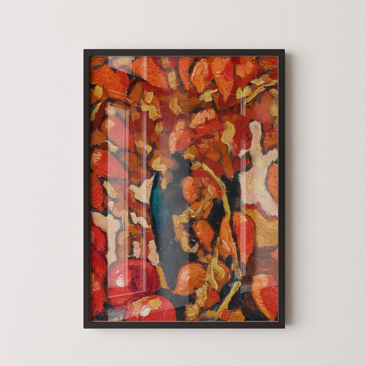 Estampe d'art fauviste de Louis Valtat, Nature morte : Physalis et pommes