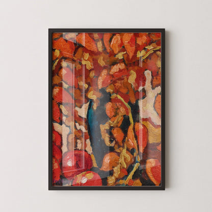 Estampe d'art fauviste de Louis Valtat, Nature morte : Physalis et pommes