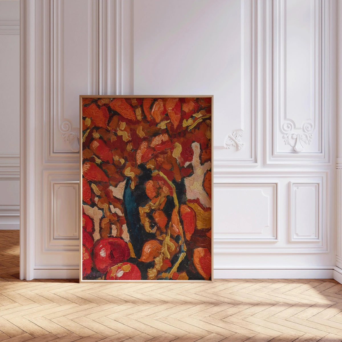 Estampe d'art fauviste de Louis Valtat, Nature morte : Physalis et pommes