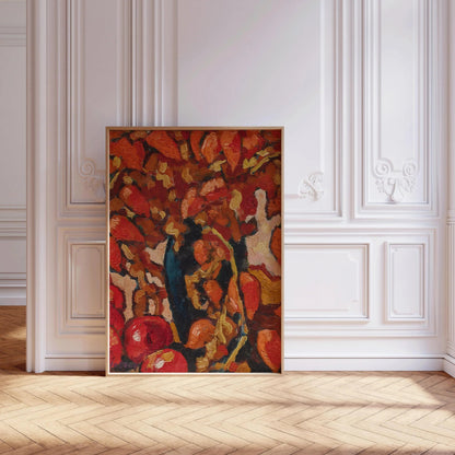 Estampe d'art fauviste de Louis Valtat, Nature morte : Physalis et pommes