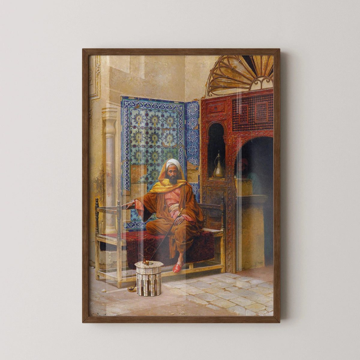 Ludwig Deutsch - The Smoker | Orientalist Art (available handframed or unframed)