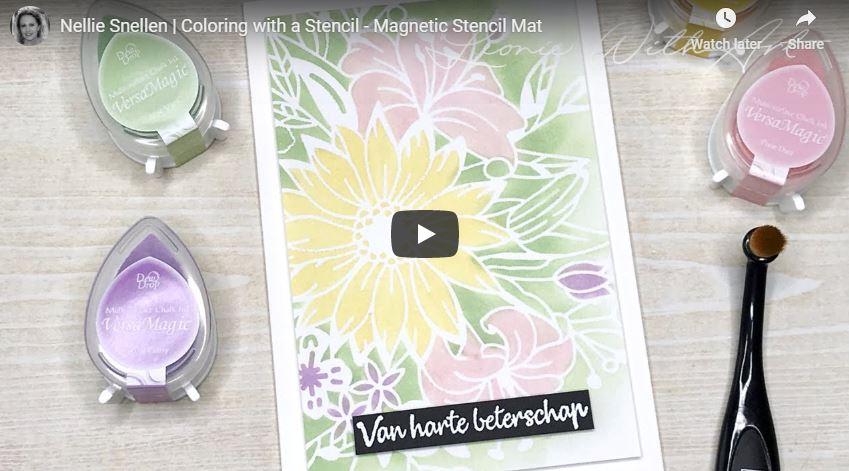 Pochoir A6 pour ensemble de couleurs magnétiques Fleur 1