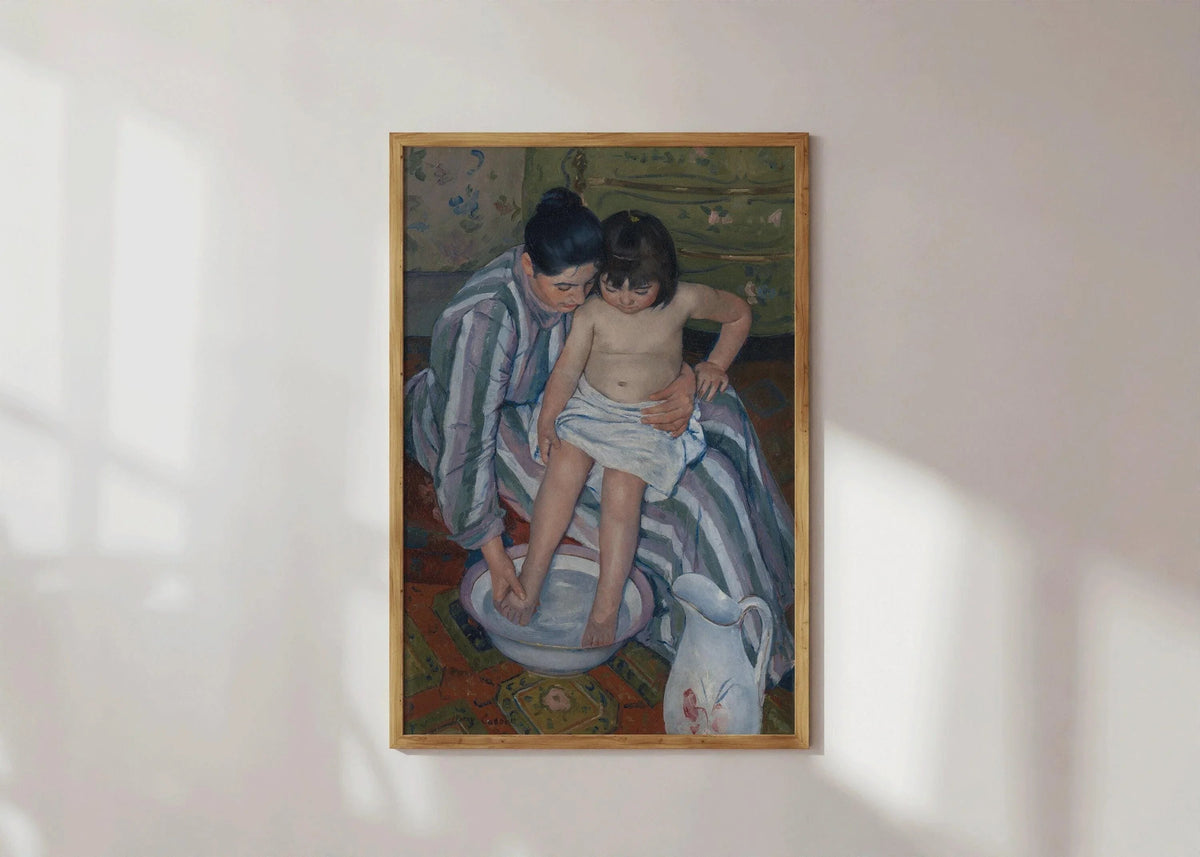 Mary Cassatt - Le Bain de l'enfant | Art célèbre (disponible encadré à la main ou sans cadre)