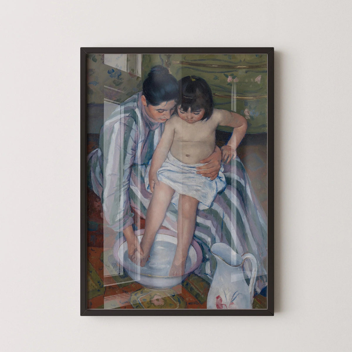 Mary Cassatt - Le Bain de l'enfant | Art célèbre (disponible encadré à la main ou sans cadre)