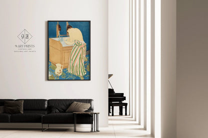 Mary Cassatt - Woman Bathing | Famous Impressionist Art (available handframed or unframed)