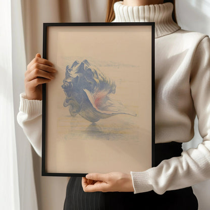 Seashell Art Print: Maurits van der Valk, Beige and Blue