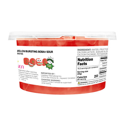 "TOP DEAL" Watermelon Sour Bursting Boba (490g Tub)| Sour Popping Boba | Foodservice Canada Distribution | Ships Free Within Canada on Orders Above CAD $199