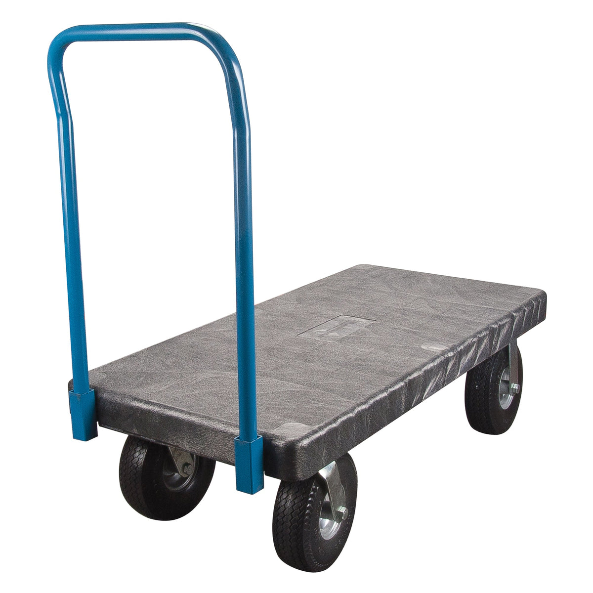Plastic Platform Truck, 48" L x 24" W, 1000 lbs. Cap., Pneumatic Wheels