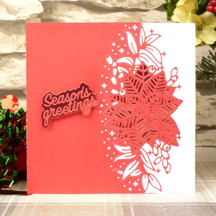Guirlande de poinsettias - Contour en pierre de lune