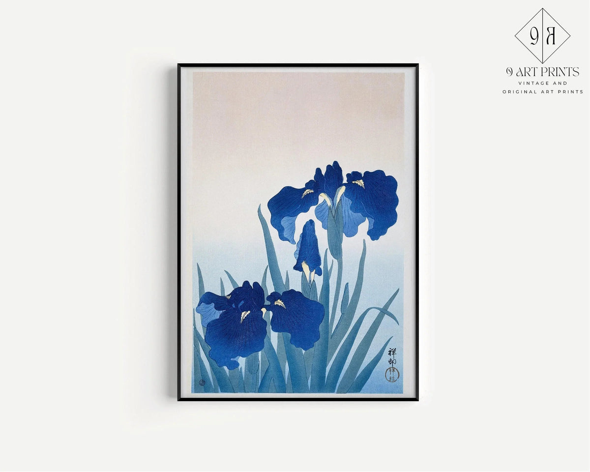 Estampe Giclée Iris de Koson Ohara : Art Botanique Japonais Ancien