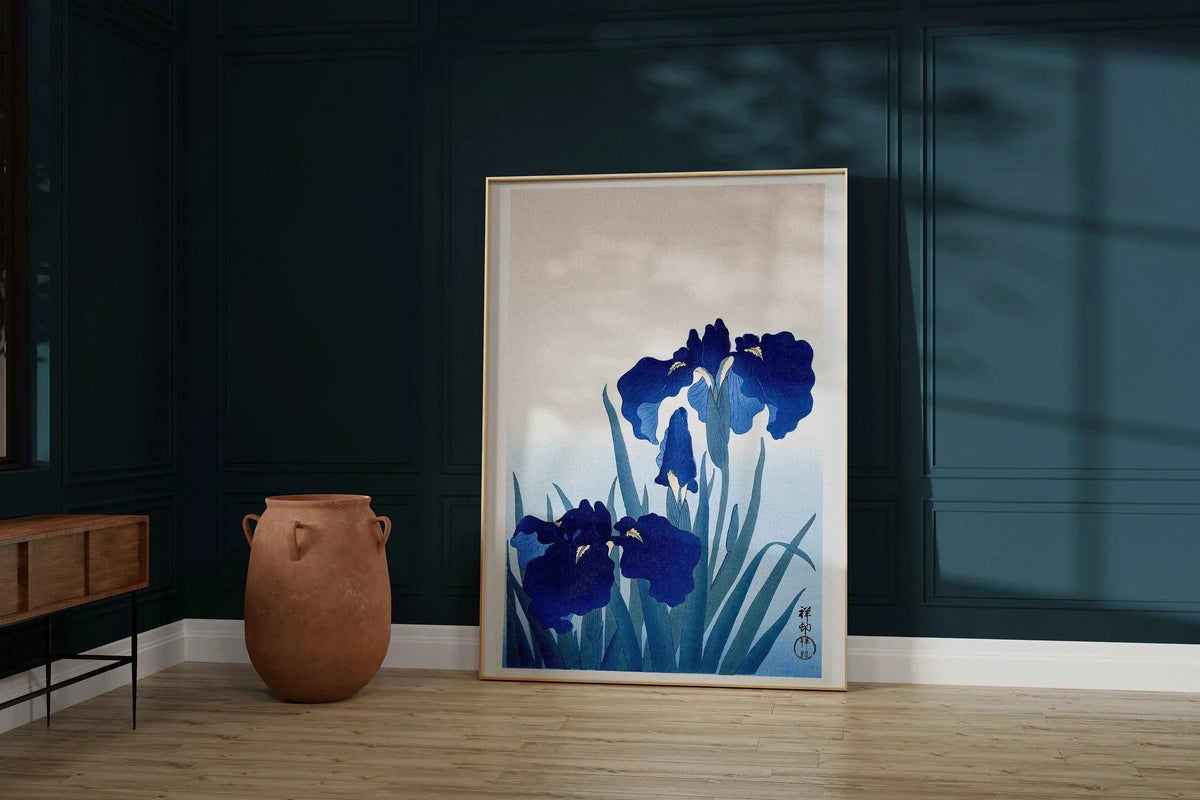 Estampe Giclée Iris de Koson Ohara : Art Botanique Japonais Ancien