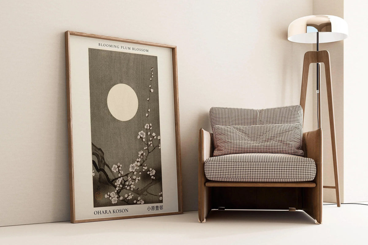 Ohara Koson Plum Blossoms Print: Vintage Japanese Woodblock Art