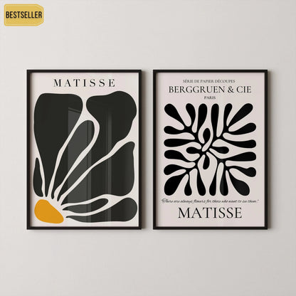 Ensemble de 2 impressions d'art Matisse : Duo Giclée Moderniste du Milieu du Siècle
