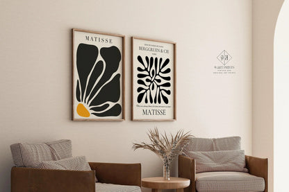 Ensemble de 2 impressions d'art Matisse : Duo Giclée Moderniste du Milieu du Siècle