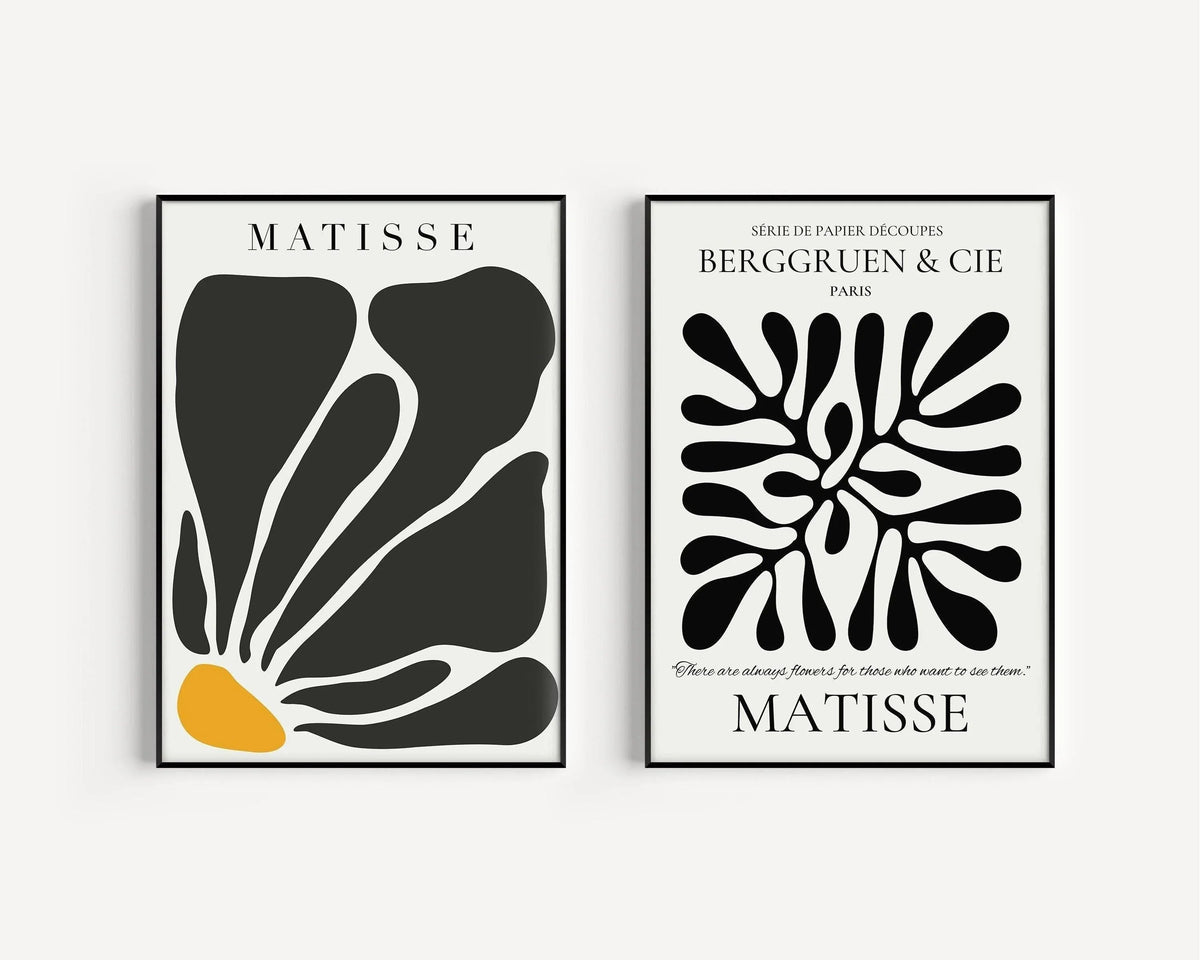 Ensemble de 2 impressions d'art Matisse : Duo Giclée Moderniste du Milieu du Siècle
